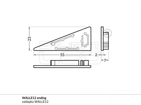 LED profil WALLE12 végzáró fehér