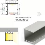 LED profil VARIO30-03 ACDE-9/TY 2000mm natur alu
