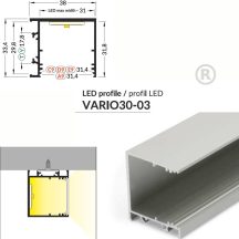 LED profil VARIO30-03 ACDE-9/TY 2000mm eloxált