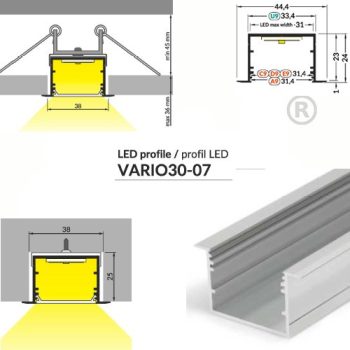 LED profil VARIO30-07 ACDE-9 2000mm natur alu
