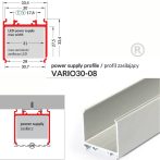   LED profil VARIO30-08 natur alu /power supply profile/  2000mm